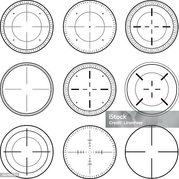 Target Drawing Scope Sniper Scope Target Ink Set Stock Illustration - Download Image Now ...