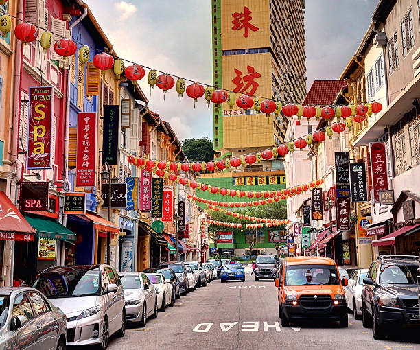 distretto di chinatown - singapore - chinatown foto e immagini stock