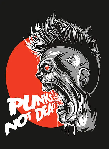 Vector illustration of Punks not Dead