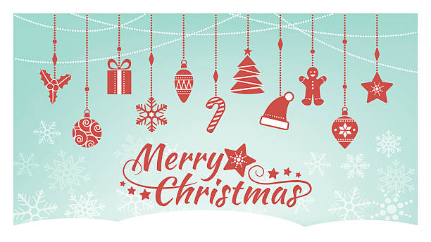 ilustrações de stock, clip art, desenhos animados e ícones de christmas decorations card - christmas tree bead humor