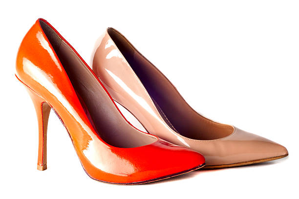 istock bright, multicolored female shoes on high heels 614983368