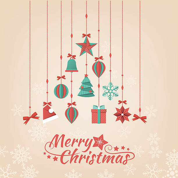 papier weihnachten dekoration - christmas tree bead humor stock-grafiken, -clipart, -cartoons und -symbole