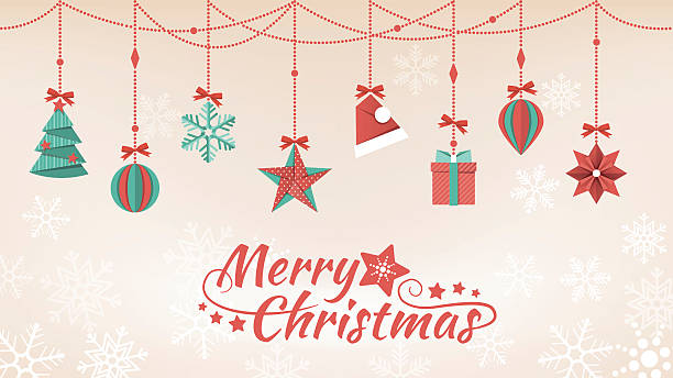 ilustrações de stock, clip art, desenhos animados e ícones de papel natal decorações - christmas tree bead humor