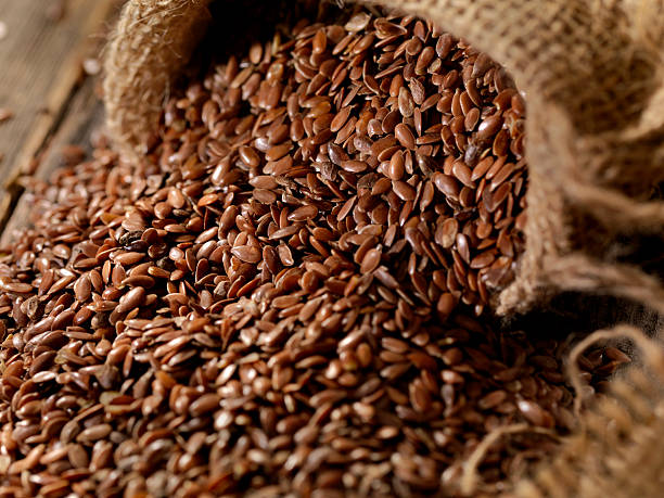 Organic Flax Seed stock photo