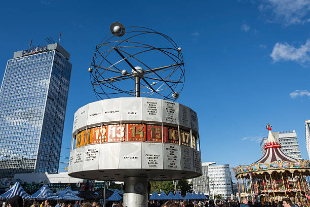 Berlin, Germany - October 4, 2016: A view of the Urania Weltzeituhr in Alexanderplatz in the capital