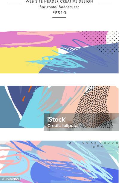 Custom Background Header Set Of Abstract Creative Headers Modern Artistic Background Stock ...