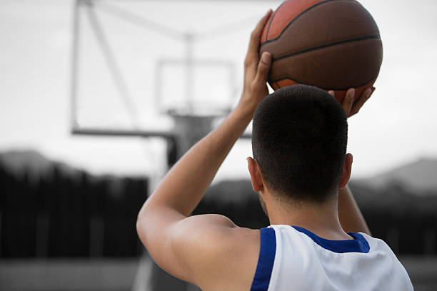 istock Basketball player training on the court. concept about basketbal 614988562
