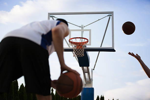 istock Basketball player training on the court. concept about basketbal 614988810