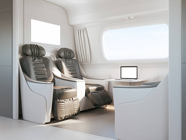 istock Interior of modern express train or bus. Nobody inside cabin 614989554