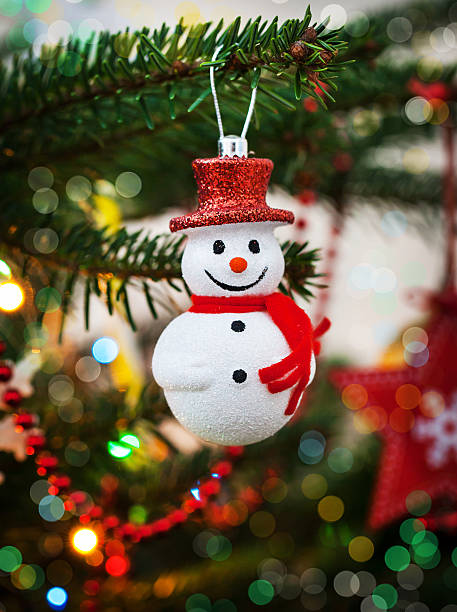 istock Christmas decoration snowman on the tree 614989866