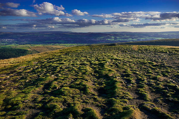 view on south west from pendle hill - pendle imagens e fotografias de stock