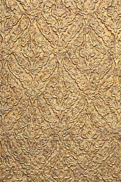 istock gold thai art on door in temple 614994142