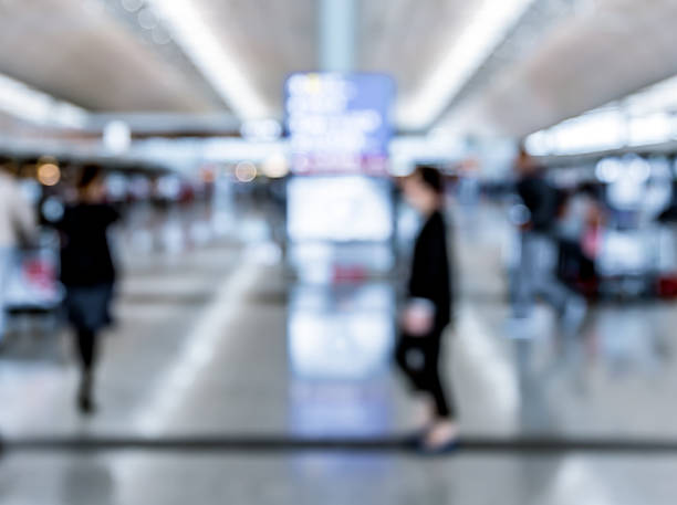 istock Abstract blur airport interior for backgounrd at Hong Kong 614997400