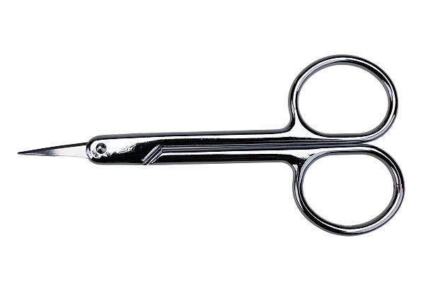 Stainless nail scissors isolated on white background stock photo