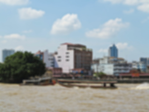 Abstract blur Long tail boat serving for tourist to travel around the Chao Phraya river