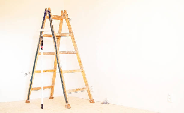 istock Ladders for painting operations 615076666