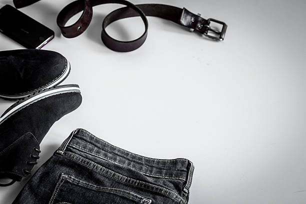 istock Set of men's clothes on white background 615076704