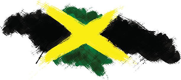 istock Grunge map of Jamaica with Jamaican flag 615078778