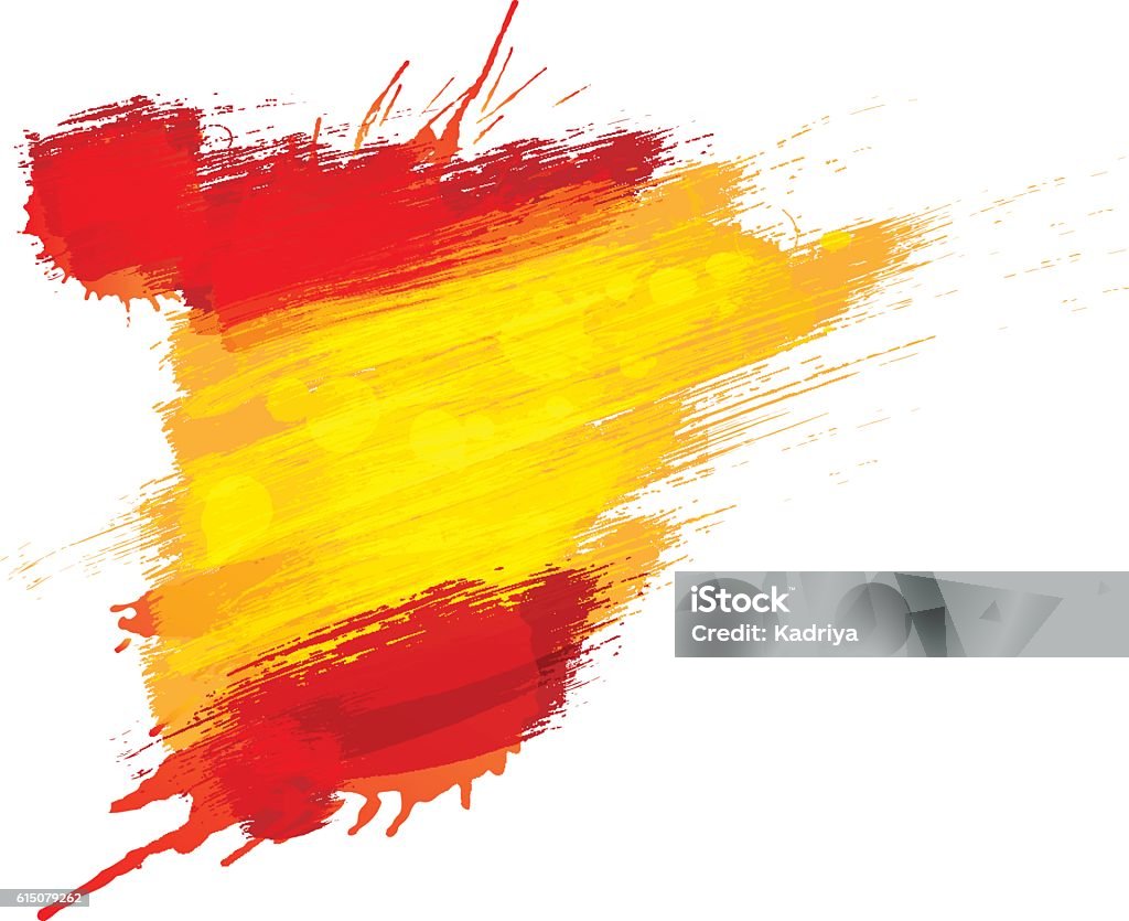 Carte grunge de l’Espagne avec drapeau espagnol - clipart vectoriel de Espagne libre de droits