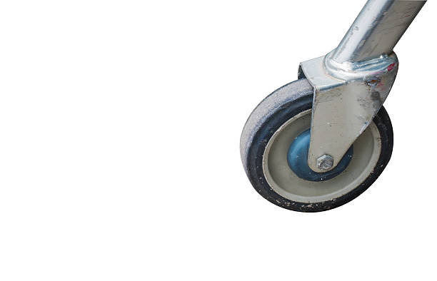 istock Close-up  Shopping Cart Wheels on white background.Clipping-path 615079598