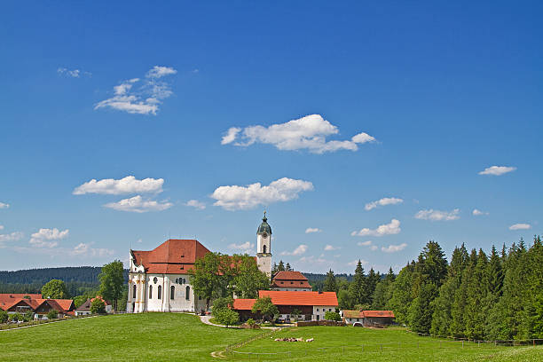 Wieskirche - Rococo jewel and tourist attraction in the southern Pfaffenwinkel in Upper Bavaria