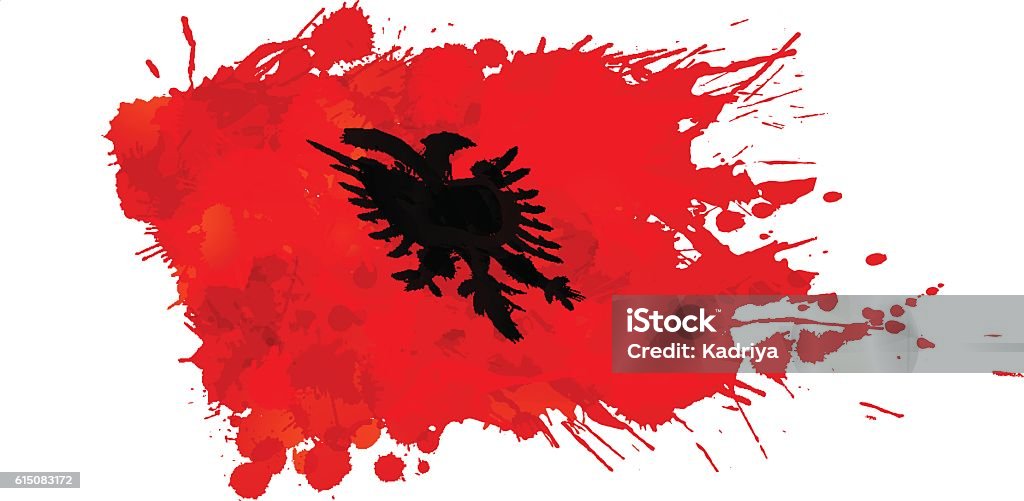 Albanian flag made of colorful splashes Backgrounds stock vector