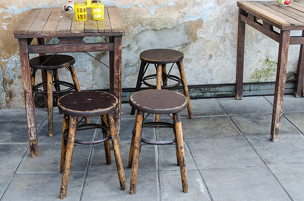istock Classic wooden tables and chairs 615083958