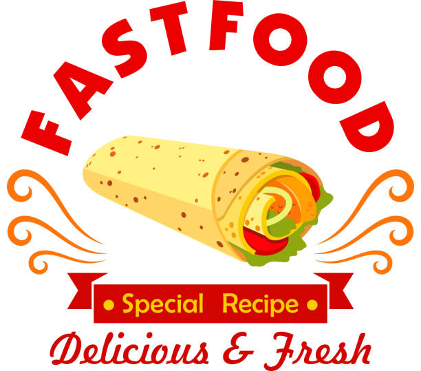 istock Mexican fast food burrito symbol for cafe design 615084396