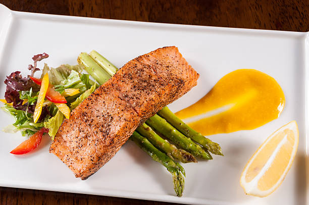 istock Grilled salmon and vegetables 615085736