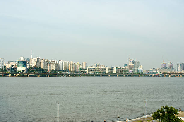 hangang rzeki w seulu w lecie w korei - hangang beach zdjęcia i obrazy z banku zdjęć