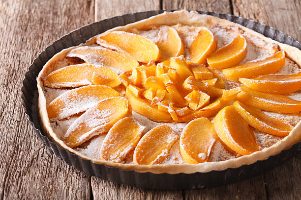 istock Homemade cake with persimmon close up in baking dish. horizontal 615088262