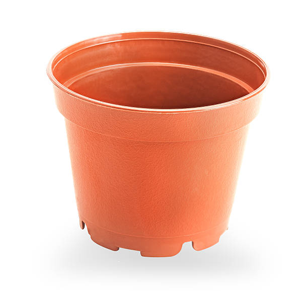 istock Pot for plants clay color on a white background 615088596