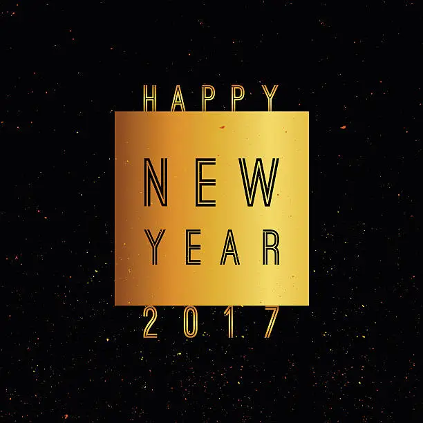 Vector illustration of Vector 2017 Happy New Year background with gold.