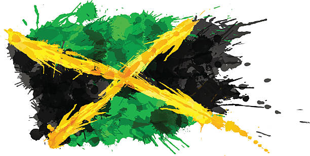 istock Flag of Jamaica made of colorful splashes 615090754