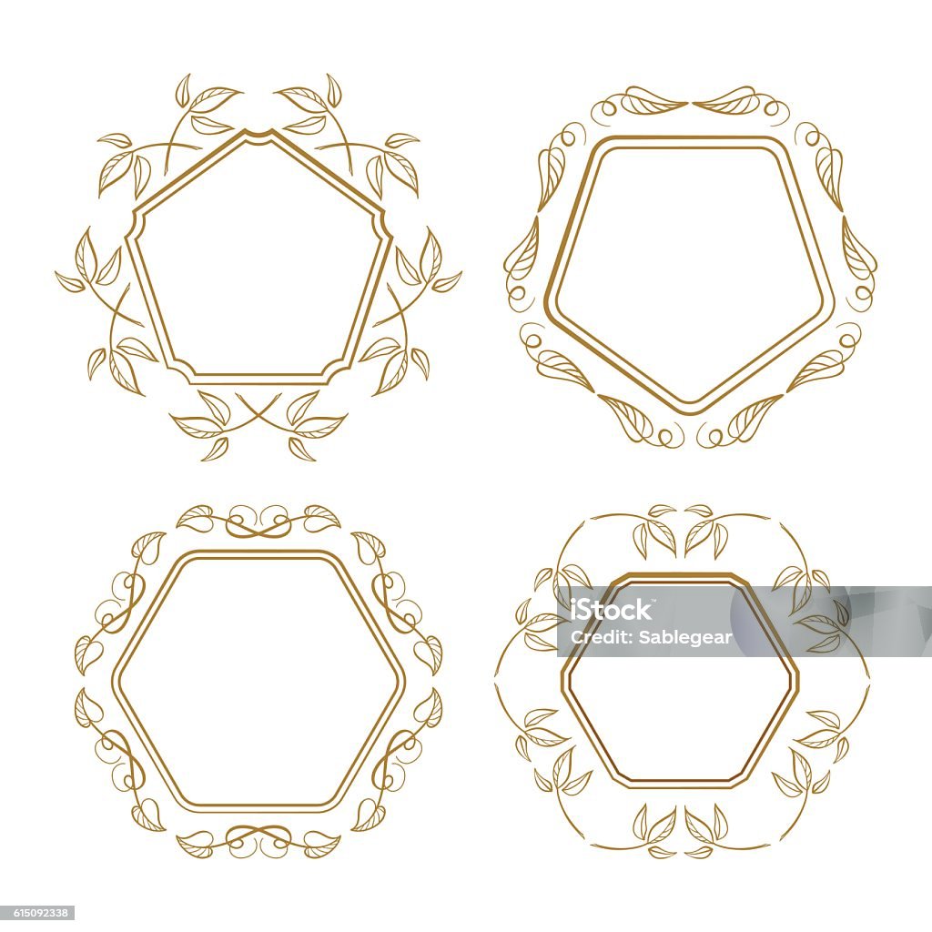 Vector Calligraphy Frames Set Stock Illustration - Download Image Now ...