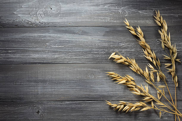 istock ears of oat on wood 615092552