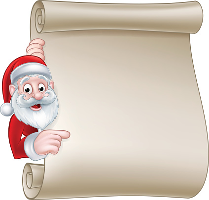 Santa List Vector Santas List Clipart