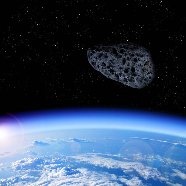 asteroide che si avvicina alla terra - judgement day earth space ozone layer foto e immagini stock