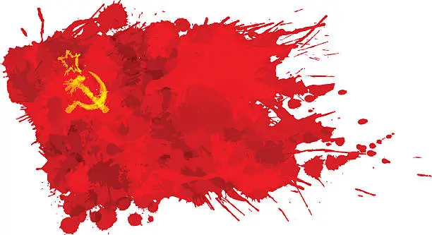 Vector illustration of Flag of  USSR or Soviet Union made of colorful splashes