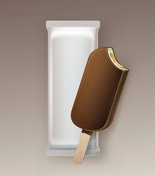 istock Bitten Choc-ice in Chocolate Glaze with Filling 615095634