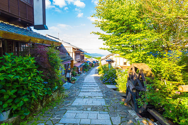 istock Morning Nakasendo Trail Magome Blue Sky H 615095980