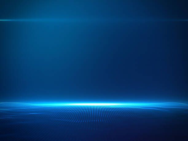 istock Beautiful Blue Particles with Lens Flare on Blue Gradient Color 615096160