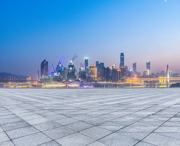 istock cityscape and skyline of chongqing from empty brick floor 615098244