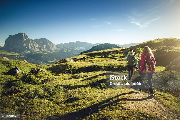 Adventures On The Mountain Women Together Stock Photo - Download Image Now - Hiking, Family, Summer