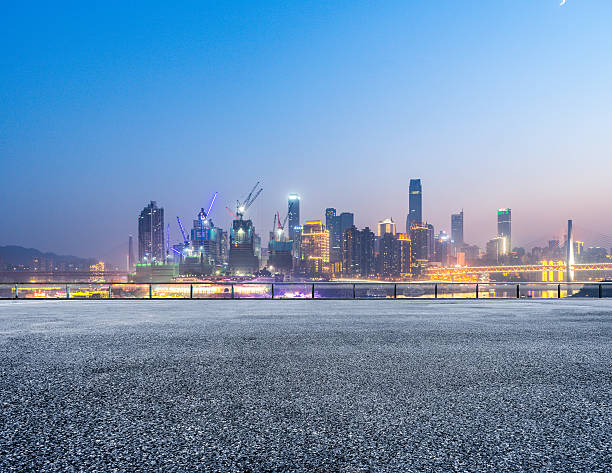 istock cityscape and skyline of chongqing from empty brick floor 615098888