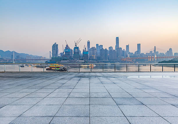 istock cityscape and skyline of chongqing from empty brick floor 615099134