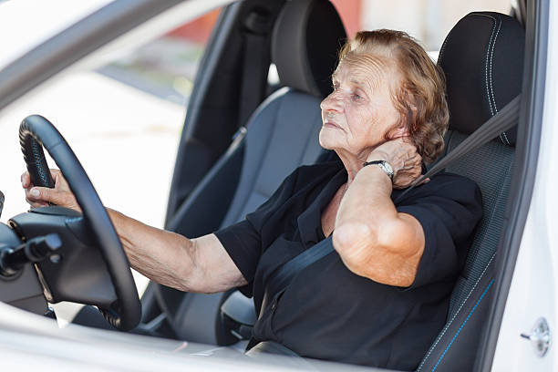 istock Elderly woman behind the steering wheel 615100578