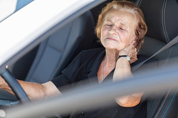 istock Elderly woman behind the steering wheel 615100758