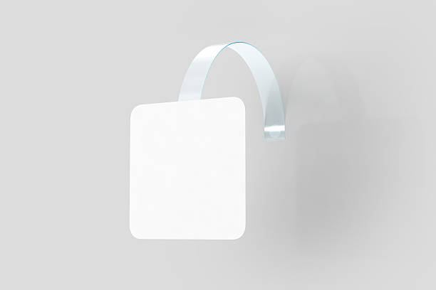 istock Blank white wobbler hang on wall mock up, clipping path 615101054