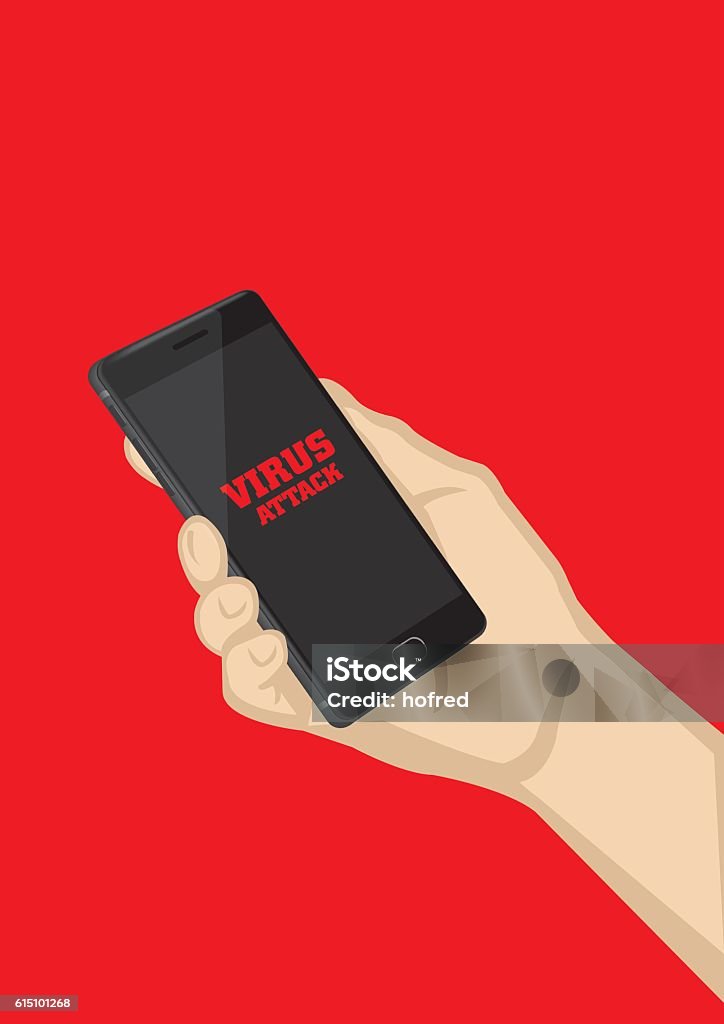 Phone Attacking Hand Smart Phone Virus Attack Vector Illustration Stock Illustration ...